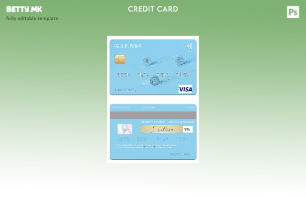 Модерен стил шаблон за виза картичка Algeria Gulf Bank